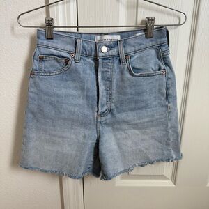 Aritzia the Denim Forum Light Blue High-Waisted Shorts